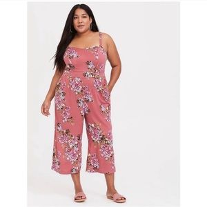 Torrid Pink Floral Jumpsuit Size 1X
